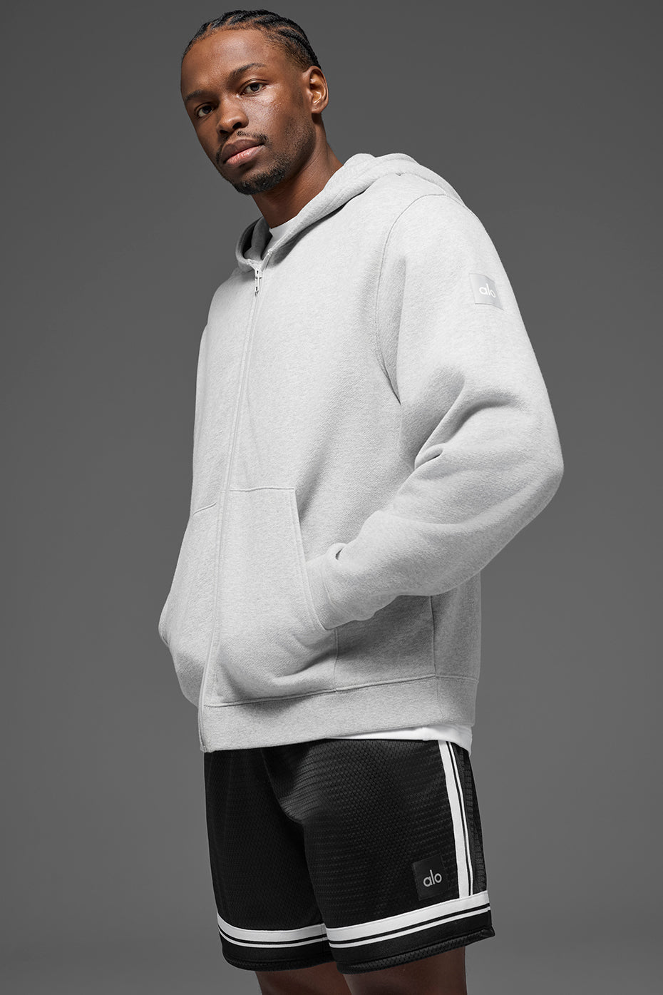 Renown Heavy Weight Full Zip Hoodie - Athletic Heather Grey