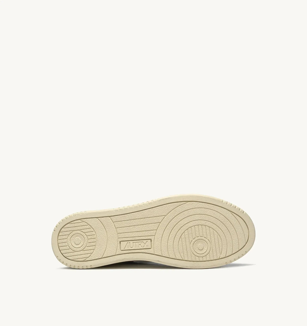 AUTRY - Baskets medalist low en cuir blanc et vert